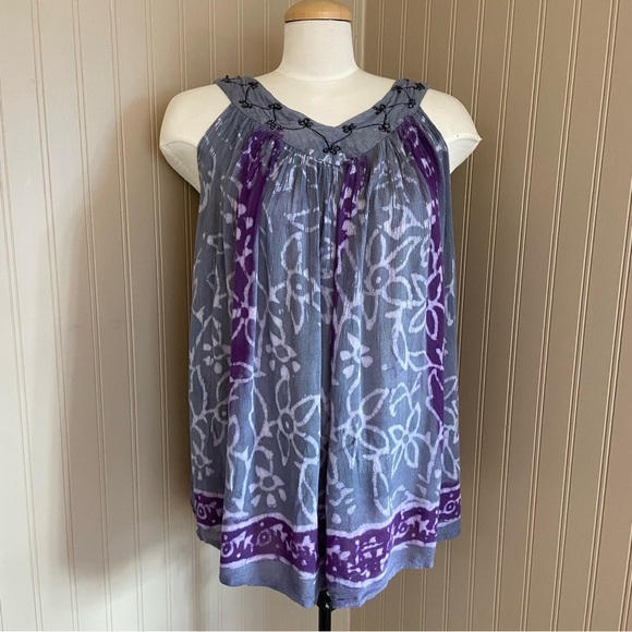 Source Unknown Tops - Made in India Boho Hippie Purple Grey Hippie Top Women’s Size One Size
